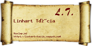 Linhart Tácia névjegykártya